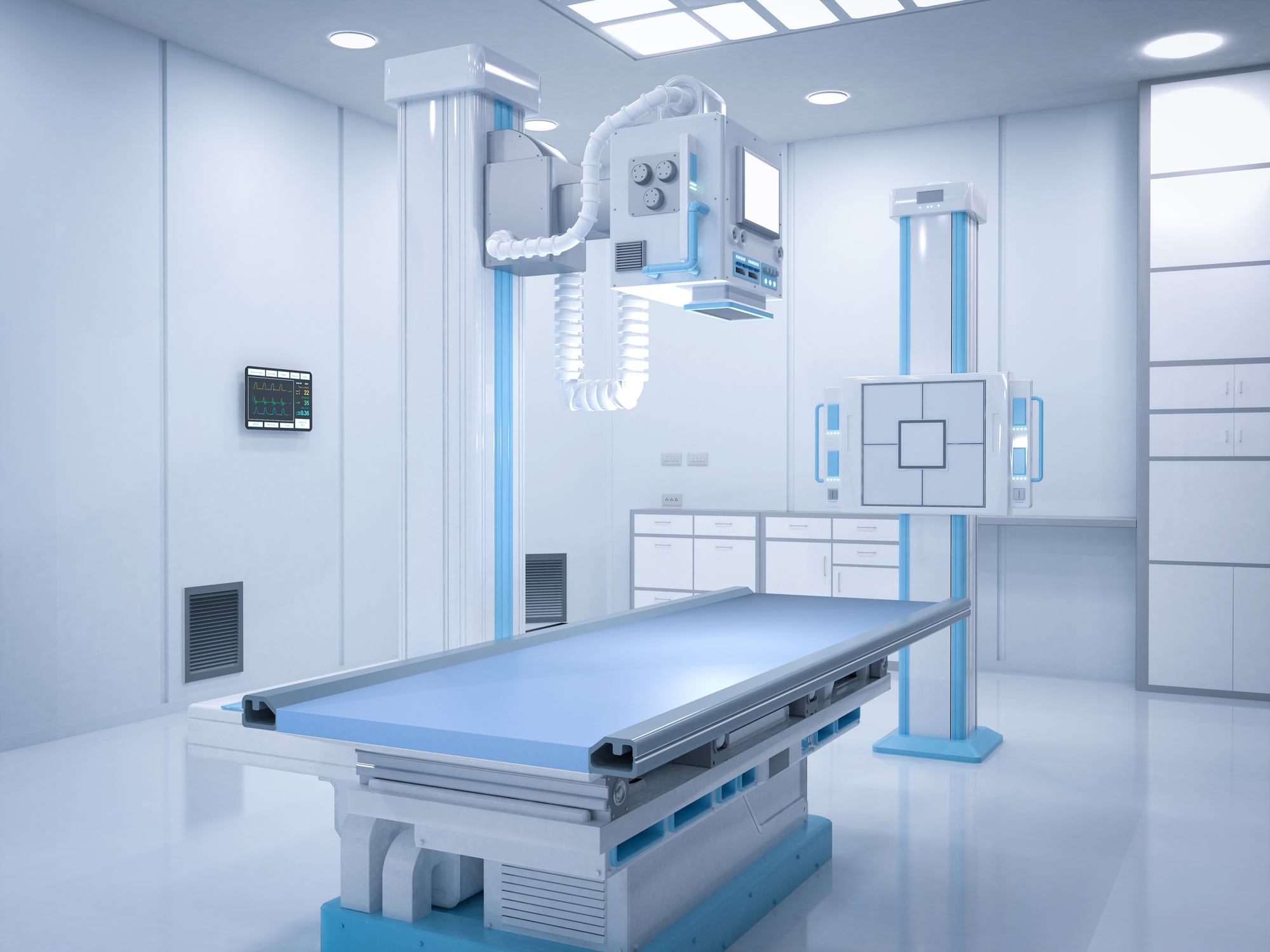 x-ray scanner machine for radiology treatment 3d rendering x-ray scanner machine for radiology treatment